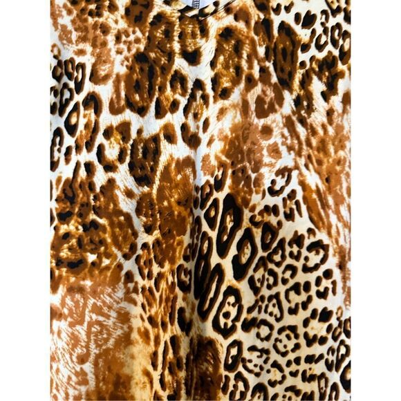 Renee Greenstein Size S Animal Print Tee Shirt Dress Flattering Shaping Cheetah - Picture 4 of 9